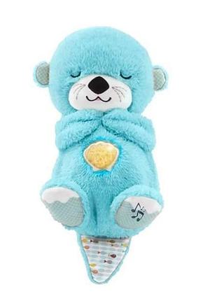 Игрушка выдра мягкая и дышащая с батарейками голубая