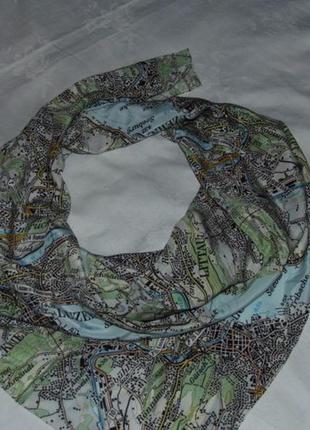 Шелковый  платок с принтом карта мира lu conture оригинал швейцария2 фото