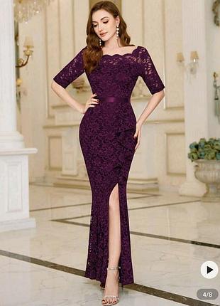 Тренд 2026 года miusol ю от shein. шикарное праздничное платье с рюшами и разрезом до бедра, размер l- xl