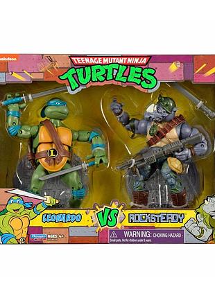 Ve набор фигурок ракушки ниндзя new version леонардо против рокстеди 15 см с 34 точками артикуляции иг n6w_ver 7