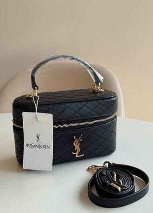 Чудова жіноча сумка ysl, чорна бочка золота фурнітра