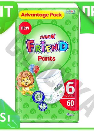 Ve трусики-подгузники goo.n friend для new version детей 15-25 кг унисекс 60 шт одноразовые трусики дл n6w_ver