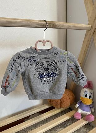 Світшот kenz🔥 розмір 74(6-9м) по бірці 12м але маломірить стан- відмінний, на одній кнопочці фарба злізла