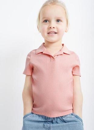 🌸 розовая футболка - поло для девочки | c&amp;a