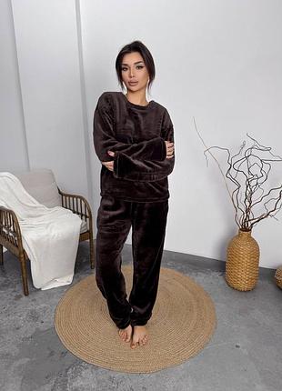 Теплая женская пижама,5 цветов, домашний костюм