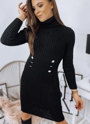 Темно синя вʼязана сукня гольф