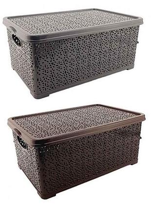 Кошик для дрібниць 7л basket з кришкою мереживо 9245496 тм консенсус