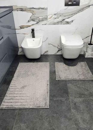 Набор для ванной 57*10057*50см серый с вырезом геометрия тм dariana