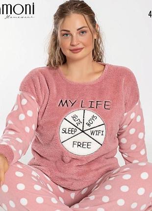 Велюровая пижама женская теплая зимняя турция люкс качество