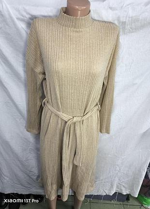 Платье женское миди в рубчик