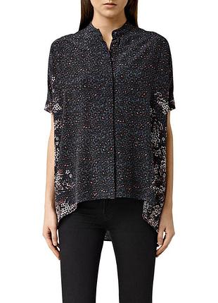 Шовкова сорочка allsaints з короткими рукавами