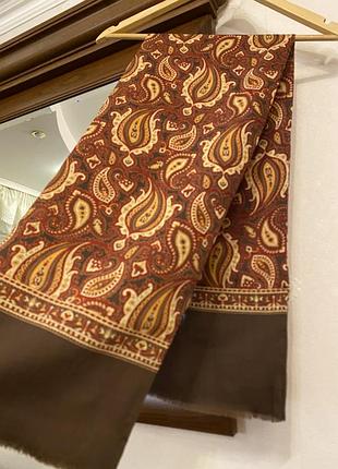 Класичний вишуканий чоловічий шарф вовна з шовком