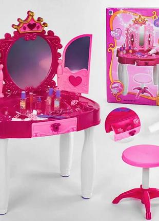 Дитячий іграшковий косметичний столик з декоративною косметикою туалетний столик з дзеркалом для дівчинки