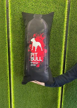 Подушка с принтом габардиновая pit bull, черная 35х75 (2210)