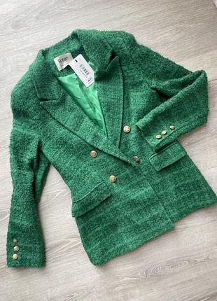 Піджак зелений подовжений зима р.38