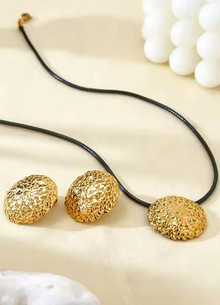 Комплект нержавеющая сталь stainless steel серьги кулон кола жатка