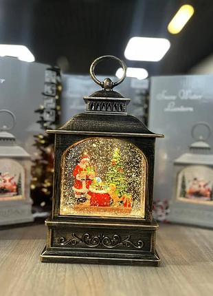 Санта клаус новорічний музичний ліхтар нічник з підсвічуванням xmas 24072d