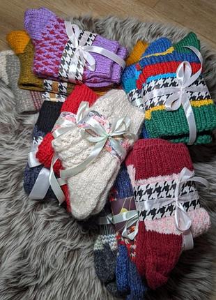Носки носочки новогодние теплые вязаные шерсть