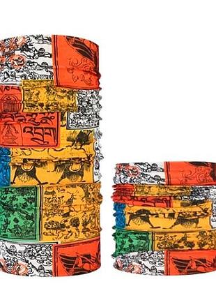 Баф бандана-трансформер, шарф из микрофибры, универсальный, принт индия №13