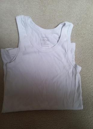 Майка белая 134/140 рост, 8-10 лет