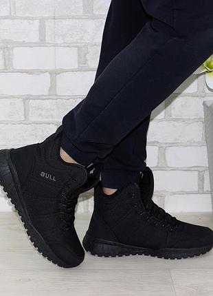 Чорні зимові молодіжні водостійкі черевики