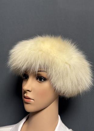Берет шапка кепі з хутра песця