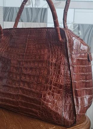 Сумка кожаная кожа винтаж винтажная из крокодила крокодил шкіра шкіряна
