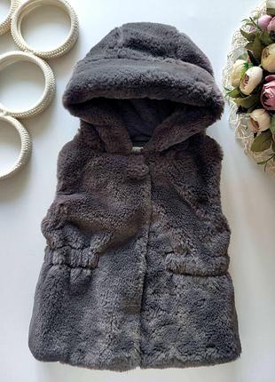9,12 міс, зріст 80 хутряний жилет  артикул: 16846  бренд: primark (примарк)