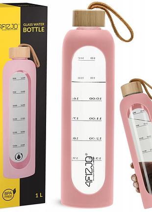 Бутылка для воды спортивная 4fizjo 1000 мл стеклянная pink (p-5905973403887)