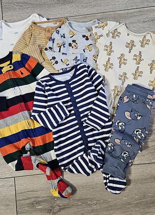 Комплект одягу для хлопчика, 2-4місяці, набір, чоловічки, боді, штани