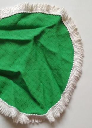 Декоративная салфетка подставка зелёная зелена підставка тканевая круглая