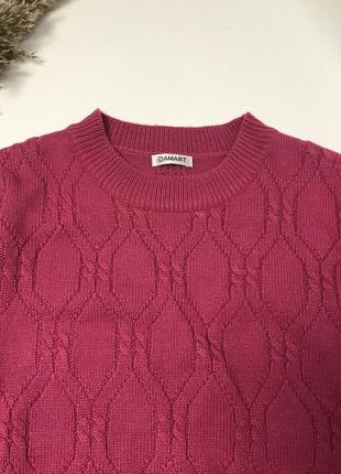 Стильный розовый свитер, актуальная вязка5 фото