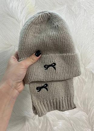 Набір шапка з шарфом комплект zara