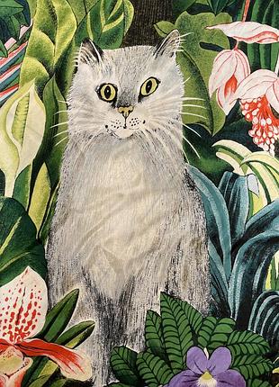 Шовкова хустина репродукція beyeler gisela buowberger   котик у квітах