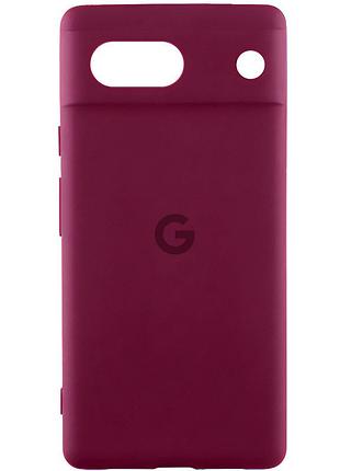 Чехол silicone cover lakshmi full camera (aaa) with logo для google pixel 7a бордовый / plum