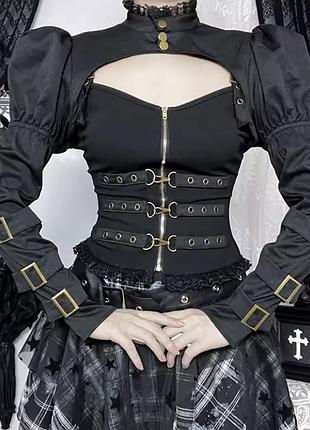 Болеро  з корсетними рукавами готика гранж y2k стімпанк лоліта