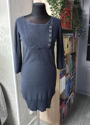 Теплое платье машинной вязки