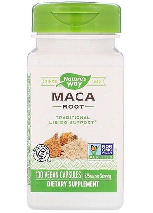 Мака, maca root, nature's way, корень, 525 мг, 100 капсул