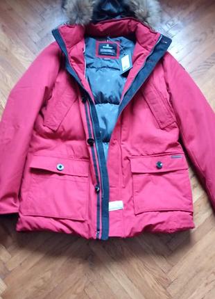 Новая крутая зимняя парка, куртка пуховик мужской оригинал брендированный, с капюшоном от milestone