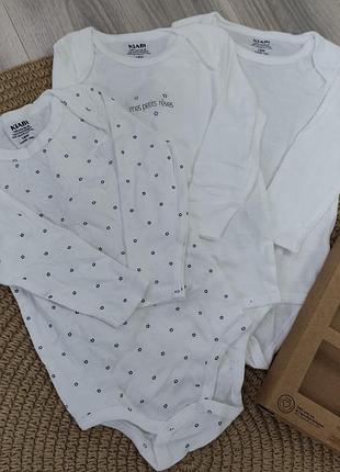Боді kiabi 3 шт на 18 міс — м’які дитячі боді 100% бавовна