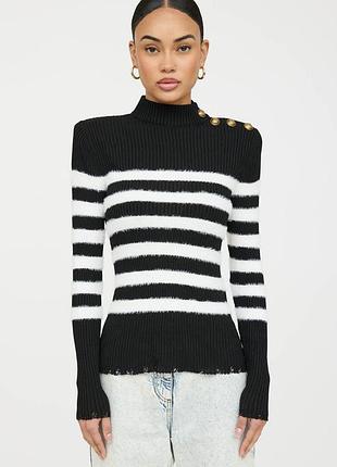 Кофта в полоску balmain роз.s