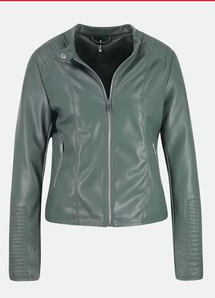 Новая куртка косуха оливкового цвета из экокожи размер с-м