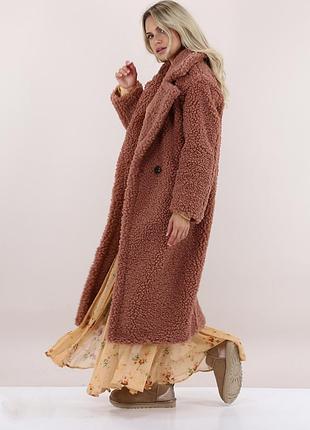 Ugg gertrude длинное плюшевое teddy тедди  пальто /13537/