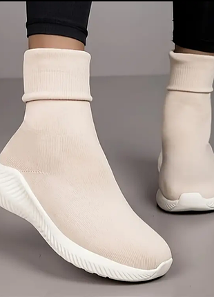 Жіночі стрейчеві черевики-шкарпетки, 37 р. — зручні, м’які, стильні