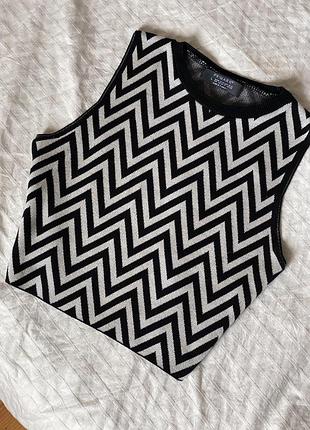 Вязанная жилетка-топ женская primark черно-белая