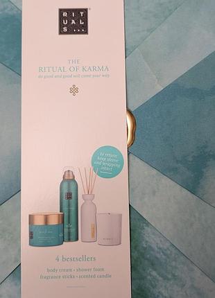 Набор rituals of karma set l пенка гель, свеча, крем для тела, аромадиффузор