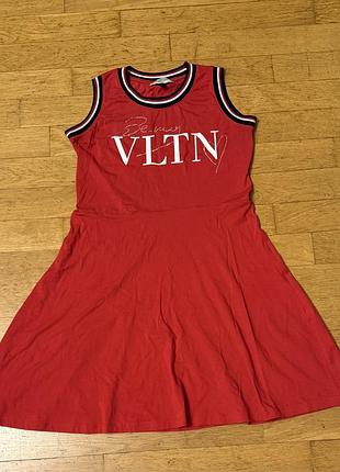Красное платье сарафан valentino на девочку 10-12 лет