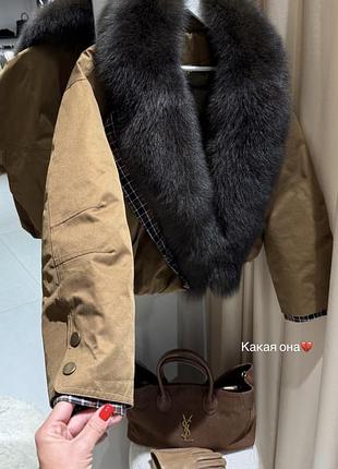 Парка з натуральним хутром песця