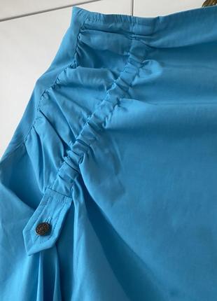 Яркая юбка голубой неон необычного кроя2 фото