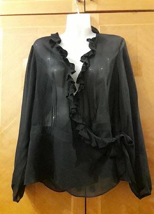 Autograph 100% шовк р. 20 нова шикарна напівпрозора блузка на запах